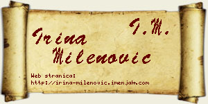 Irina Milenović vizit kartica